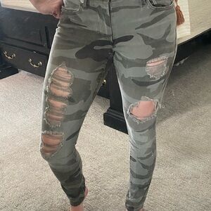 True Religion camo Halle skinny jeans
